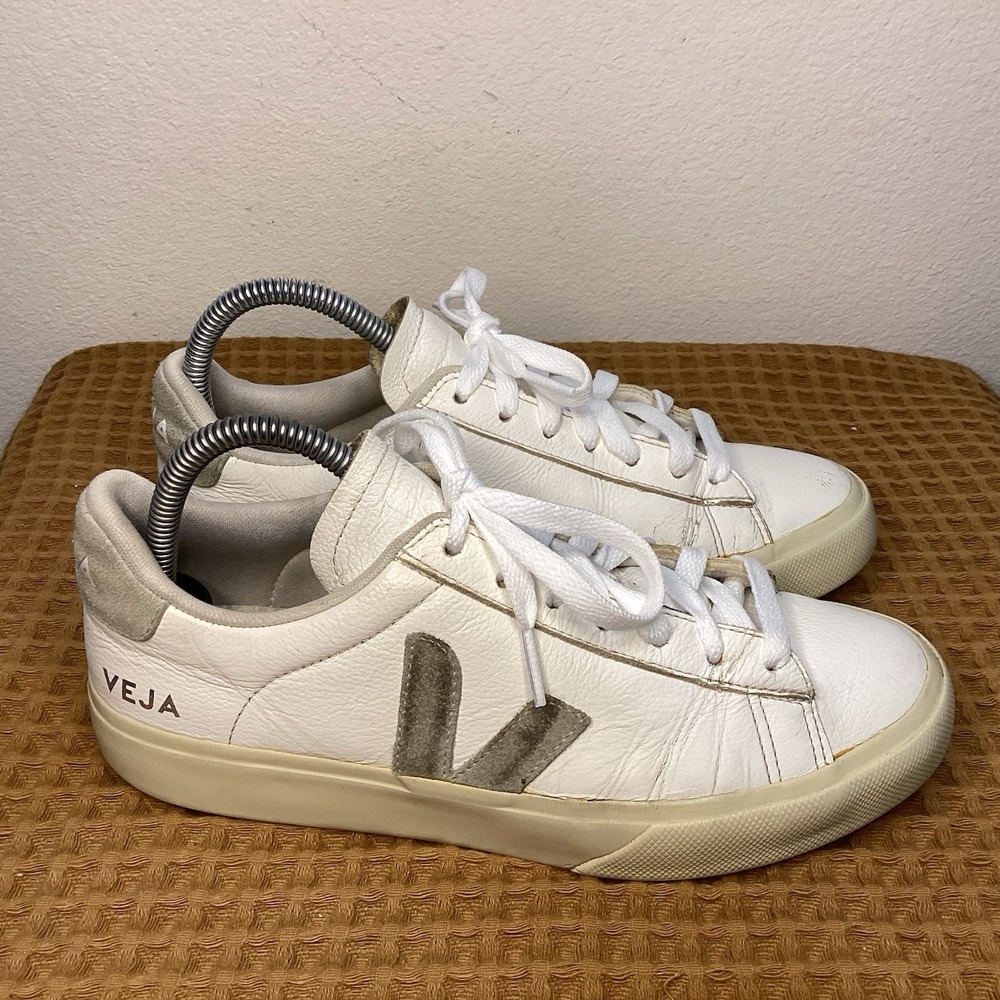 Veja Campo Sneakers Women's Size 8 EUR 39 White Natural Leather Suede